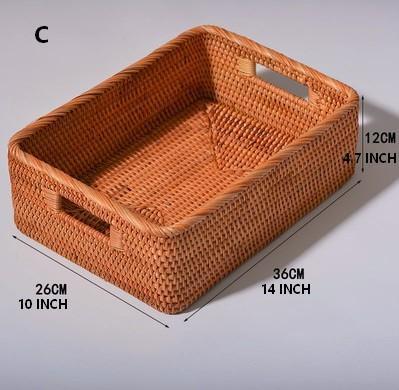 Rectangular Storage Baskets for Pantry, Rattan Storage Basket for Shelves, Storage Baskets for Kitchen, Woven Storage Baskets-LargePaintingArt.com