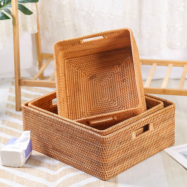 Large Storage Basket for Living Room, Kitchen Storage Baskets, Woven Storage Basket for Shelves, Rattan Storage Baskets for Toys-LargePaintingArt.com