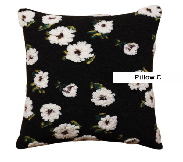 Contemporary Modern Sofa Pillows, Square Modern Throw Pillows for Couch, Flower Decorative Pillow Covers, Decorative Pillows for Bedroom-LargePaintingArt.com