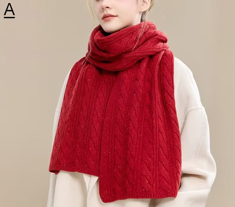 Christmas Gifts for Her, Holiday Scarf, Winter Wool Scarf, Warm Winter Scarf, Cold Weather Scarf, Fashion Scarf, Soft Cashmere Scarf for Women, Elegant Wool Scarves-LargePaintingArt.com