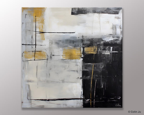 Simple Modern Original Artwork, Large Paintings for Bedroom, Abstract Landscape Painting on Canvas, Oversized Contemporary Wall Art Paintings-LargePaintingArt.com