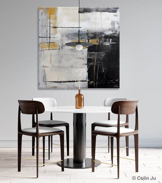 Simple Modern Original Artwork, Large Paintings for Bedroom, Abstract Landscape Painting on Canvas, Oversized Contemporary Wall Art Paintings-LargePaintingArt.com