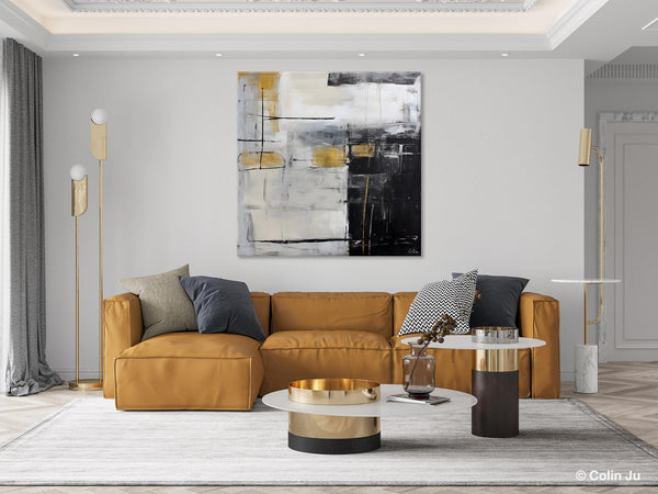 Simple Modern Original Artwork, Large Paintings for Bedroom, Abstract Landscape Painting on Canvas, Oversized Contemporary Wall Art Paintings-LargePaintingArt.com