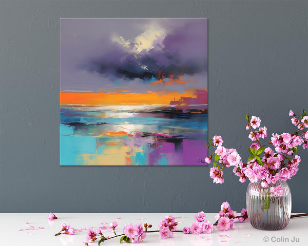 Huge Painting for Living Room, Original Landscape Canvas Art, Contemporary Oil Painting on Canvas, Oversized Landscape Wall Art Paintings-LargePaintingArt.com