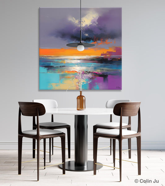 Huge Painting for Living Room, Original Landscape Canvas Art, Contemporary Oil Painting on Canvas, Oversized Landscape Wall Art Paintings-LargePaintingArt.com