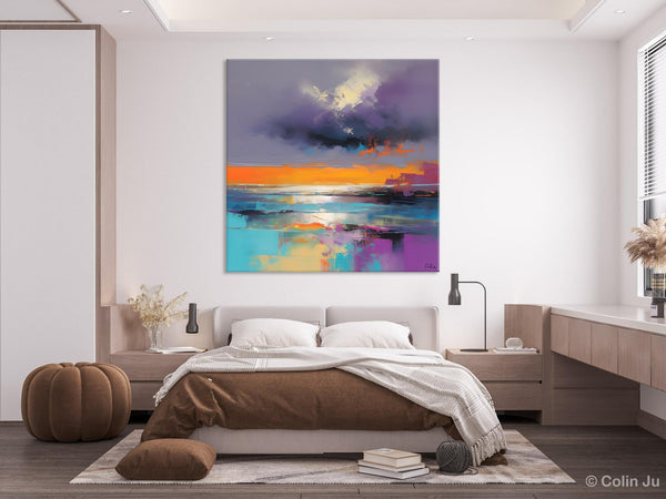 Huge Painting for Living Room, Original Landscape Canvas Art, Contemporary Oil Painting on Canvas, Oversized Landscape Wall Art Paintings-LargePaintingArt.com