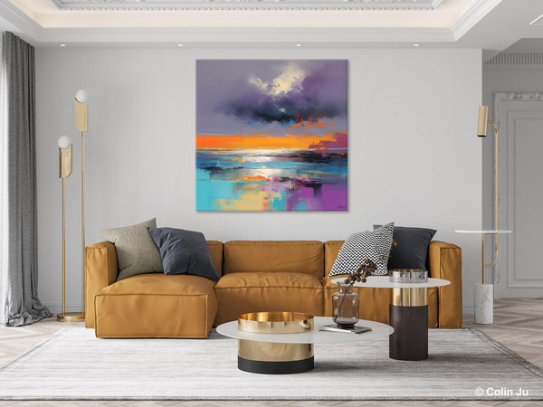 Huge Painting for Living Room, Original Landscape Canvas Art, Contemporary Oil Painting on Canvas, Oversized Landscape Wall Art Paintings-LargePaintingArt.com