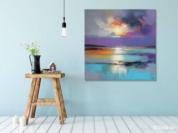 Large Abstract Painting for Living Room, Original Abstract Wall Art, Landscape Acrylic Art, Landscape Canvas Art, Hand Painted Canvas Art-LargePaintingArt.com