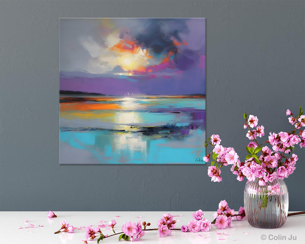 Large Abstract Painting for Living Room, Original Abstract Wall Art, Landscape Acrylic Art, Landscape Canvas Art, Hand Painted Canvas Art-LargePaintingArt.com