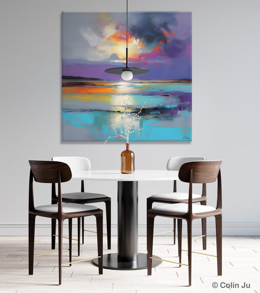 Large Abstract Painting for Living Room, Original Abstract Wall Art, Landscape Acrylic Art, Landscape Canvas Art, Hand Painted Canvas Art-LargePaintingArt.com