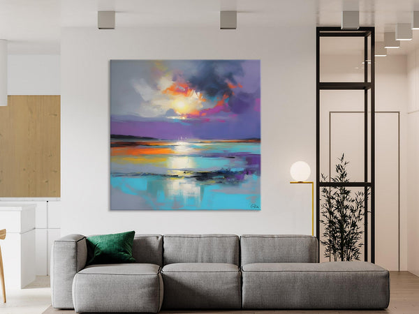 Large Abstract Painting for Living Room, Original Abstract Wall Art, Landscape Acrylic Art, Landscape Canvas Art, Hand Painted Canvas Art-LargePaintingArt.com