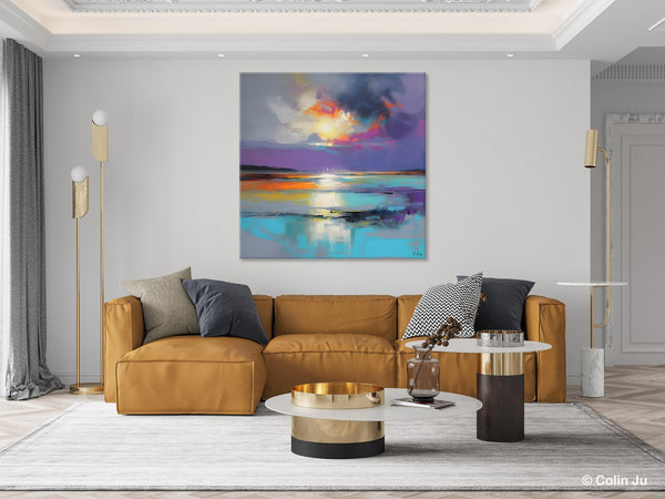 Large Abstract Painting for Living Room, Original Abstract Wall Art, Landscape Acrylic Art, Landscape Canvas Art, Hand Painted Canvas Art-LargePaintingArt.com