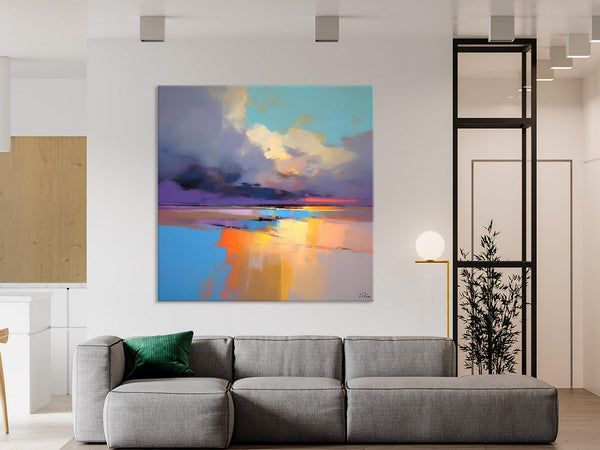 Original Landscape Wall Art, Landscape Oil Paintings, Landscape Canvas Art, Abstract Landscape Painting for Living Room, Hand Painted Canvas Art-LargePaintingArt.com
