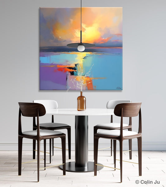 Canvas Painting for Living Room, Original Modern Wall Art Painting, Abstract Landscape Paintings, Oversized Contemporary Abstract Artwork-LargePaintingArt.com