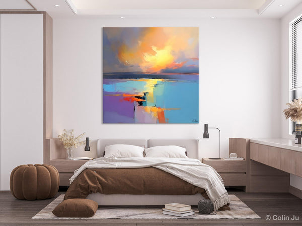 Canvas Painting for Living Room, Original Modern Wall Art Painting, Abstract Landscape Paintings, Oversized Contemporary Abstract Artwork-LargePaintingArt.com