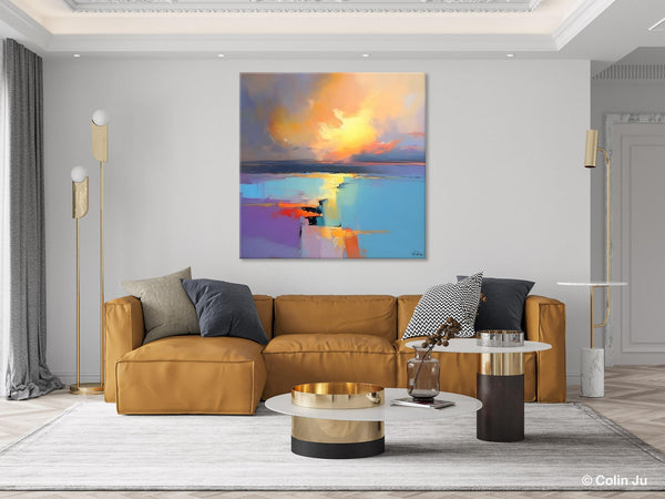 Canvas Painting for Living Room, Original Modern Wall Art Painting, Abstract Landscape Paintings, Oversized Contemporary Abstract Artwork-LargePaintingArt.com