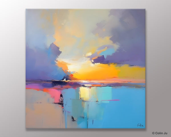 Original Modern Wall Art Painting, Abstract Landscape Paintings, Canvas Painting for Living Room, Oversized Contemporary Abstract Artwork-LargePaintingArt.com