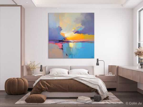 Original Modern Wall Art Painting, Abstract Landscape Paintings, Canvas Painting for Living Room, Oversized Contemporary Abstract Artwork-LargePaintingArt.com