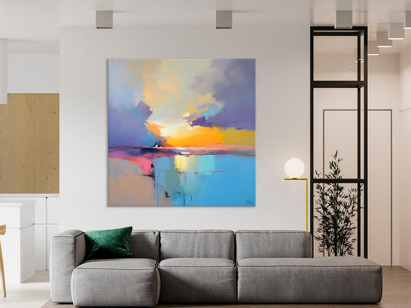 Original Modern Wall Art Painting, Abstract Landscape Paintings, Canvas Painting for Living Room, Oversized Contemporary Abstract Artwork-LargePaintingArt.com