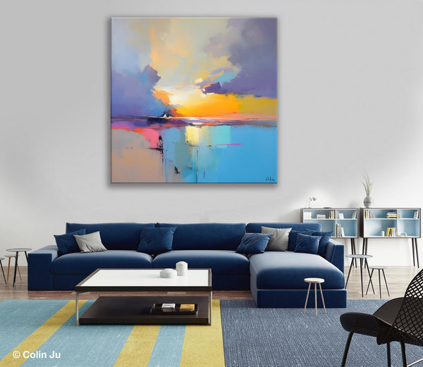 Original Modern Wall Art Painting, Abstract Landscape Paintings, Canvas Painting for Living Room, Oversized Contemporary Abstract Artwork-LargePaintingArt.com