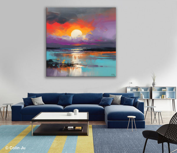 Large Landscape Painting for Living Room, Original Abstract Landscape Wall Art, Landscape Canvas Art, Hand Painted Canvas Paintings-LargePaintingArt.com
