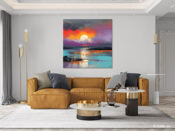 Large Landscape Painting for Living Room, Original Abstract Landscape Wall Art, Landscape Canvas Art, Hand Painted Canvas Paintings-LargePaintingArt.com