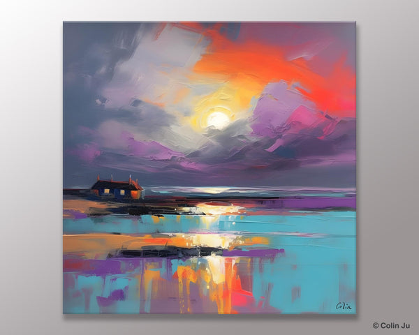 Original Abstract Landscape Wall Art, Landscape Canvas Art, Large Landscape Painting for Living Room, Hand Painted Canvas Paintings-LargePaintingArt.com