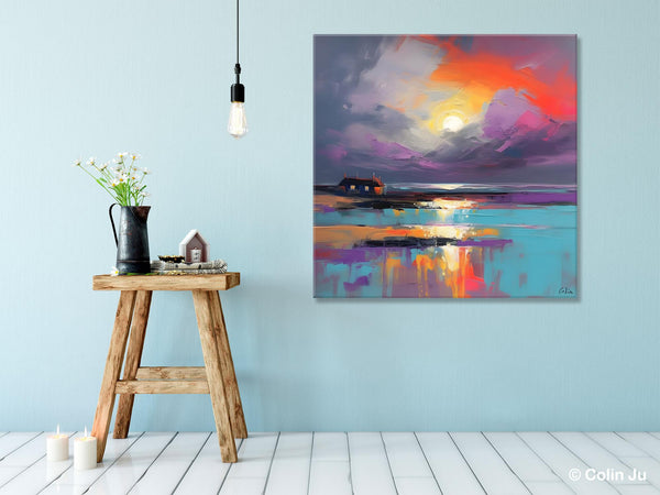 Original Abstract Landscape Wall Art, Landscape Canvas Art, Large Landscape Painting for Living Room, Hand Painted Canvas Paintings-LargePaintingArt.com