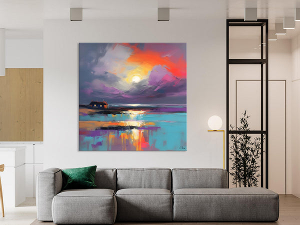 Original Abstract Landscape Wall Art, Landscape Canvas Art, Large Landscape Painting for Living Room, Hand Painted Canvas Paintings-LargePaintingArt.com