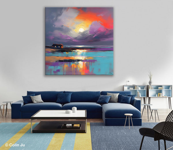Original Abstract Landscape Wall Art, Landscape Canvas Art, Large Landscape Painting for Living Room, Hand Painted Canvas Paintings-LargePaintingArt.com