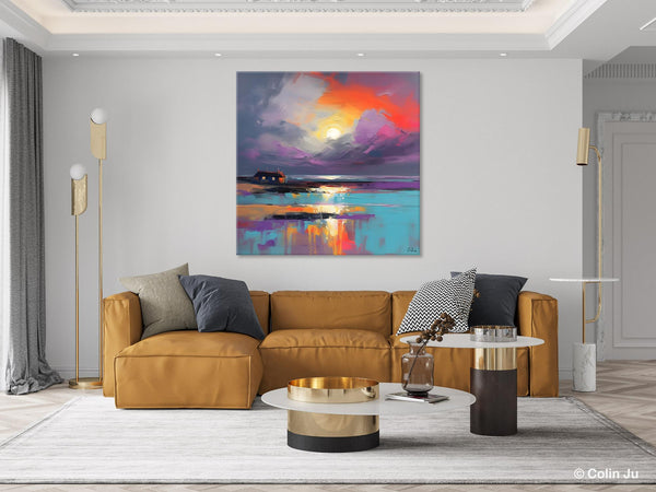 Original Abstract Landscape Wall Art, Landscape Canvas Art, Large Landscape Painting for Living Room, Hand Painted Canvas Paintings-LargePaintingArt.com