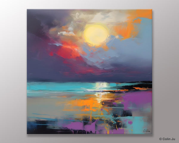 Abstract Landscape Paintings, Simple Wall Art Ideas, Original Landscape Abstract Painting, Large Landscape Canvas Paintings, Buy Art Online-LargePaintingArt.com