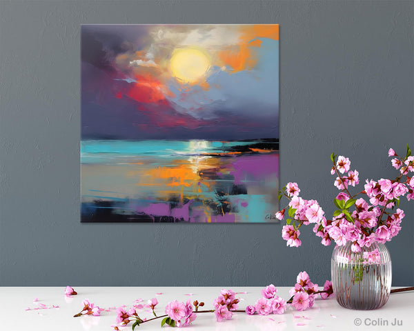 Abstract Landscape Paintings, Simple Wall Art Ideas, Original Landscape Abstract Painting, Large Landscape Canvas Paintings, Buy Art Online-LargePaintingArt.com