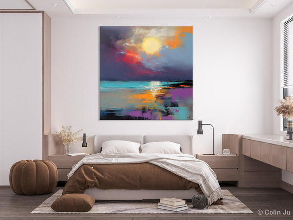Abstract Landscape Paintings, Simple Wall Art Ideas, Original Landscape Abstract Painting, Large Landscape Canvas Paintings, Buy Art Online-LargePaintingArt.com