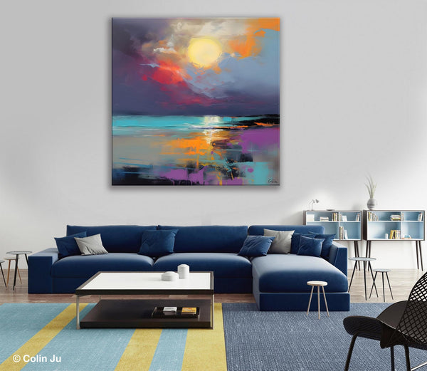Abstract Landscape Paintings, Simple Wall Art Ideas, Original Landscape Abstract Painting, Large Landscape Canvas Paintings, Buy Art Online-LargePaintingArt.com