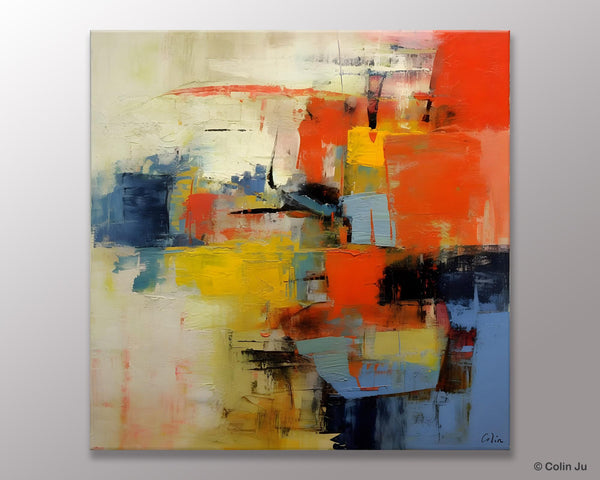 Abstract Wall Paintings, Contemporary Wall Art Paintings, Extra Large Paintings for Dining Room, Hand Painted Canvas Art, Original Artowrk-LargePaintingArt.com