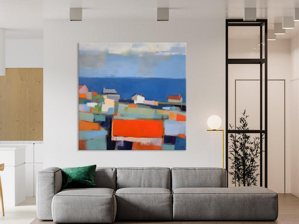 Large Art Painting for Living Room, Original Landscape Canvas Art, Oversized Landscape Wall Art Paintings, Contemporary Acrylic Painting on Canvas-LargePaintingArt.com
