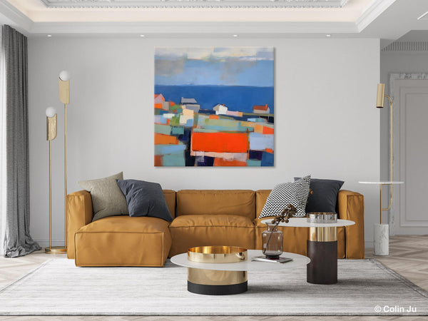 Large Art Painting for Living Room, Original Landscape Canvas Art, Oversized Landscape Wall Art Paintings, Contemporary Acrylic Painting on Canvas-LargePaintingArt.com