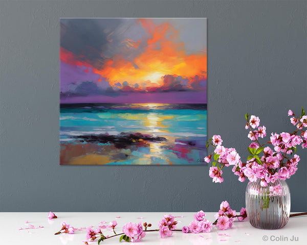 Extra Large Modern Wall Art, Landscape Canvas Paintings for Dining Room, Acrylic Painting on Canvas, Original Landscape Abstract Painting-LargePaintingArt.com