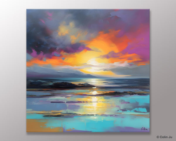 Large Art Painting for Living Room, Original Landscape Canvas Art, Contemporary Acrylic Painting on Canvas, Oversized Landscape Wall Art Paintings-LargePaintingArt.com