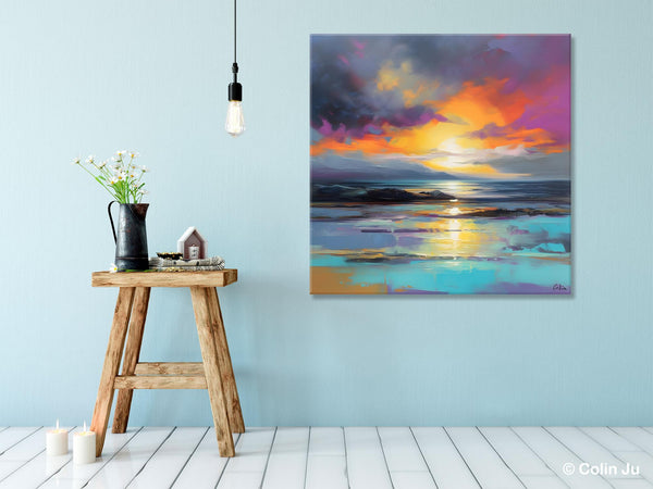 Large Art Painting for Living Room, Original Landscape Canvas Art, Contemporary Acrylic Painting on Canvas, Oversized Landscape Wall Art Paintings-LargePaintingArt.com