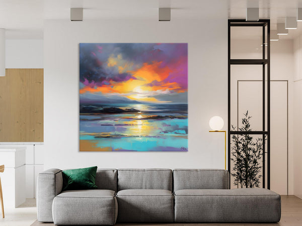 Large Art Painting for Living Room, Original Landscape Canvas Art, Contemporary Acrylic Painting on Canvas, Oversized Landscape Wall Art Paintings-LargePaintingArt.com