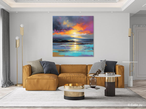 Large Art Painting for Living Room, Original Landscape Canvas Art, Contemporary Acrylic Painting on Canvas, Oversized Landscape Wall Art Paintings-LargePaintingArt.com