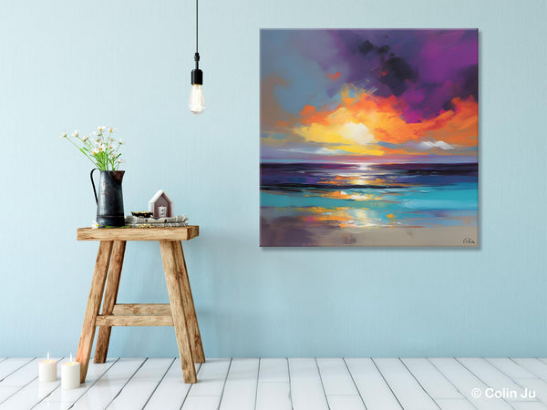 Contemporary Acrylic Painting on Canvas, Large Art Painting for Living Room, Original Landscape Canvas Art, Oversized Landscape Wall Art Paintings-LargePaintingArt.com