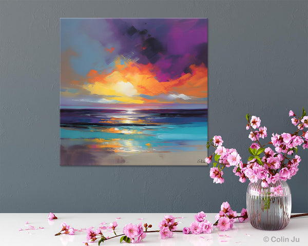 Contemporary Acrylic Painting on Canvas, Large Art Painting for Living Room, Original Landscape Canvas Art, Oversized Landscape Wall Art Paintings-LargePaintingArt.com