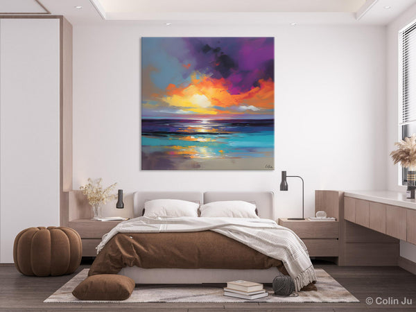 Contemporary Acrylic Painting on Canvas, Large Art Painting for Living Room, Original Landscape Canvas Art, Oversized Landscape Wall Art Paintings-LargePaintingArt.com