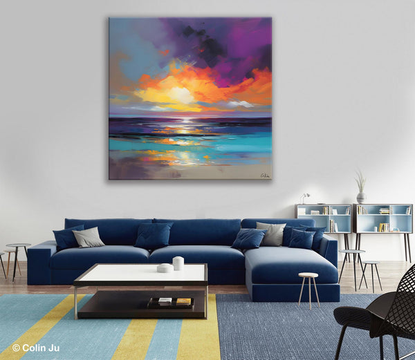 Contemporary Acrylic Painting on Canvas, Large Art Painting for Living Room, Original Landscape Canvas Art, Oversized Landscape Wall Art Paintings-LargePaintingArt.com