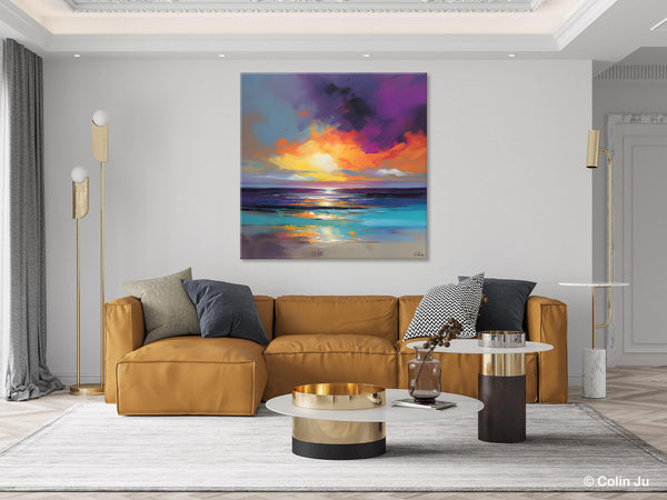 Contemporary Acrylic Painting on Canvas, Large Art Painting for Living Room, Original Landscape Canvas Art, Oversized Landscape Wall Art Paintings-LargePaintingArt.com