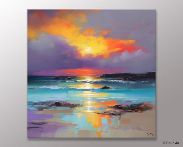 Abstract Landscape Painting for Living Room, Original Landscape Wall Art, Landscape Oil Paintings, Landscape Canvas Art, Hand Painted Canvas Art-LargePaintingArt.com