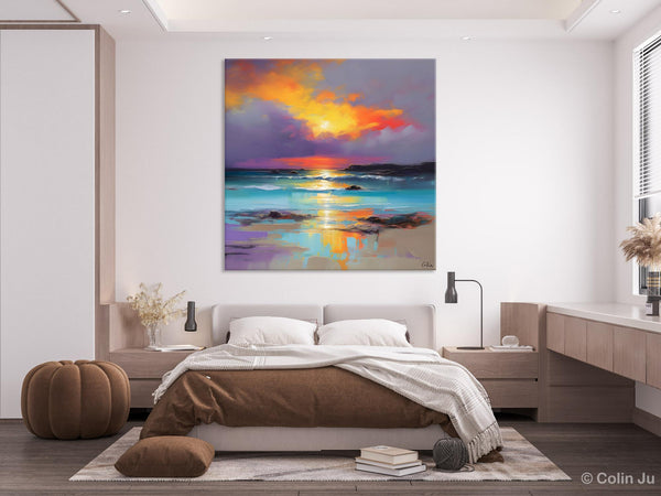 Abstract Landscape Painting for Living Room, Original Landscape Wall Art, Landscape Oil Paintings, Landscape Canvas Art, Hand Painted Canvas Art-LargePaintingArt.com